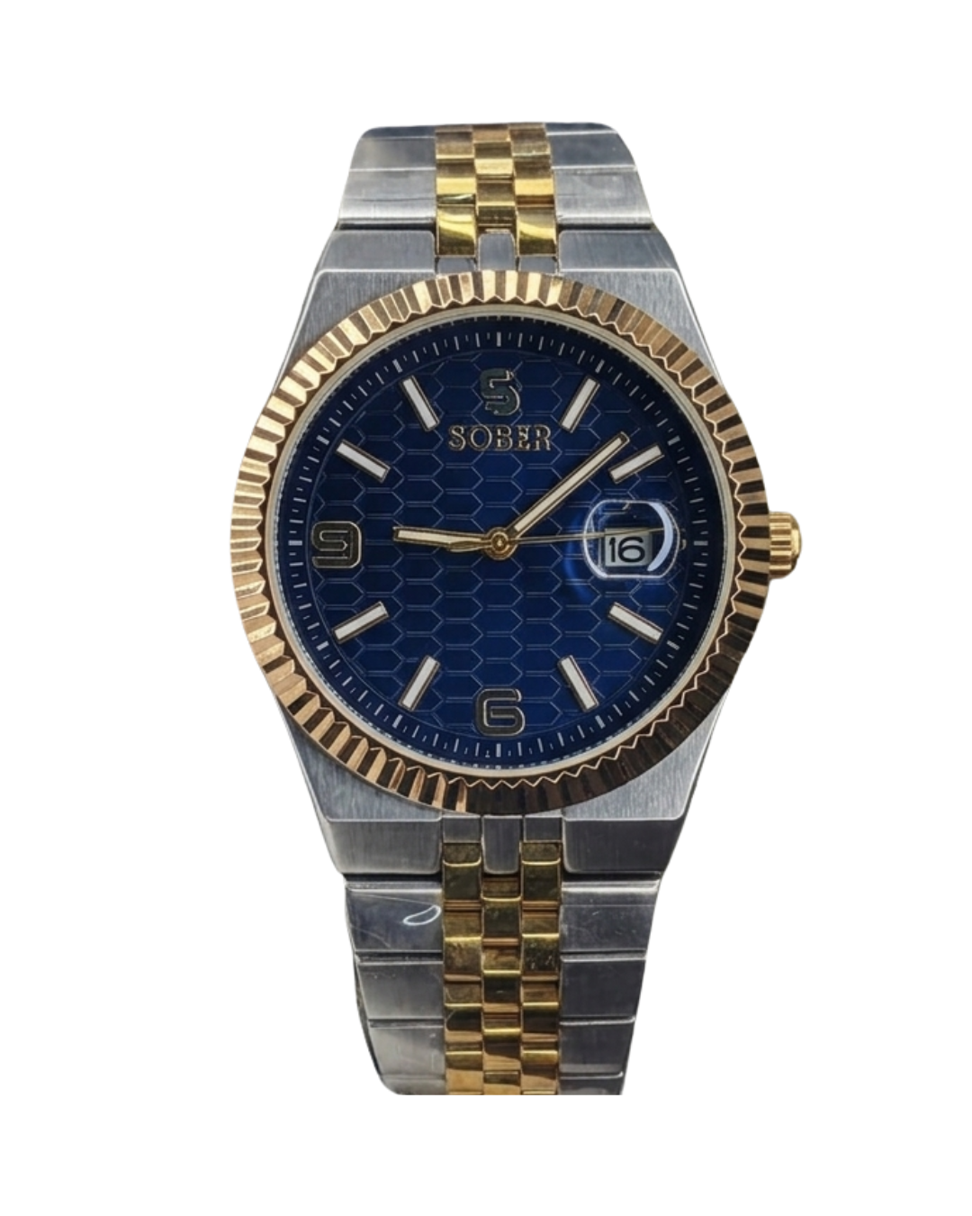 Sober Men's Sovereign Stainless Steel Date Analog Blue Watch