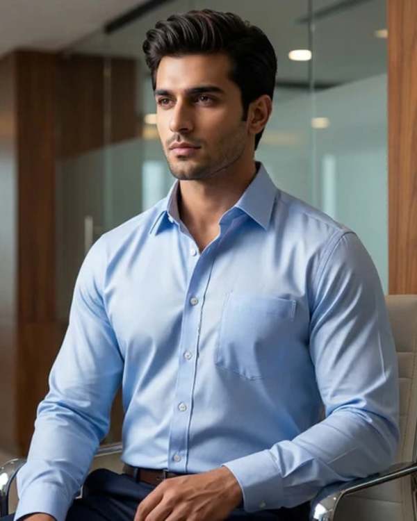 Sky Blue Regular Fit Shirt -SB4