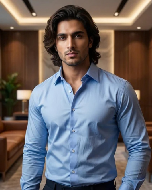 Sky Blue Slim Fit Shirt ( SB 5)