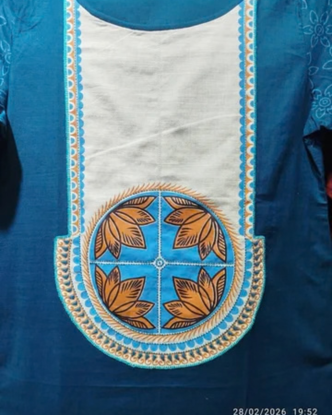 Premium Prussian Blue Heritage Lotus Three-Piece