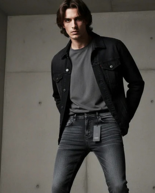 Charcoal Denim Jeans - Slim Straight
