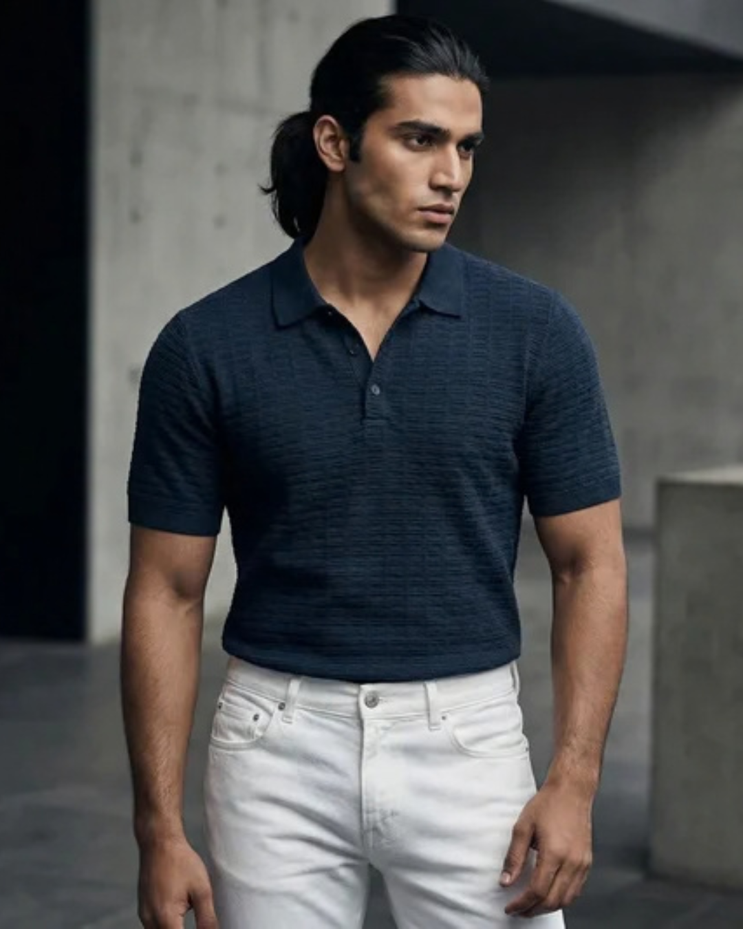 Polo Halliwell Navy Blue - Button