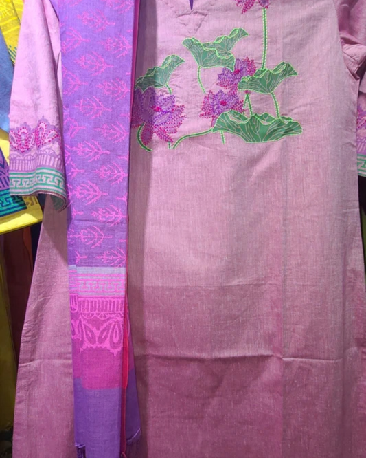 Premium Mauve Lotus Three-Piece Set
