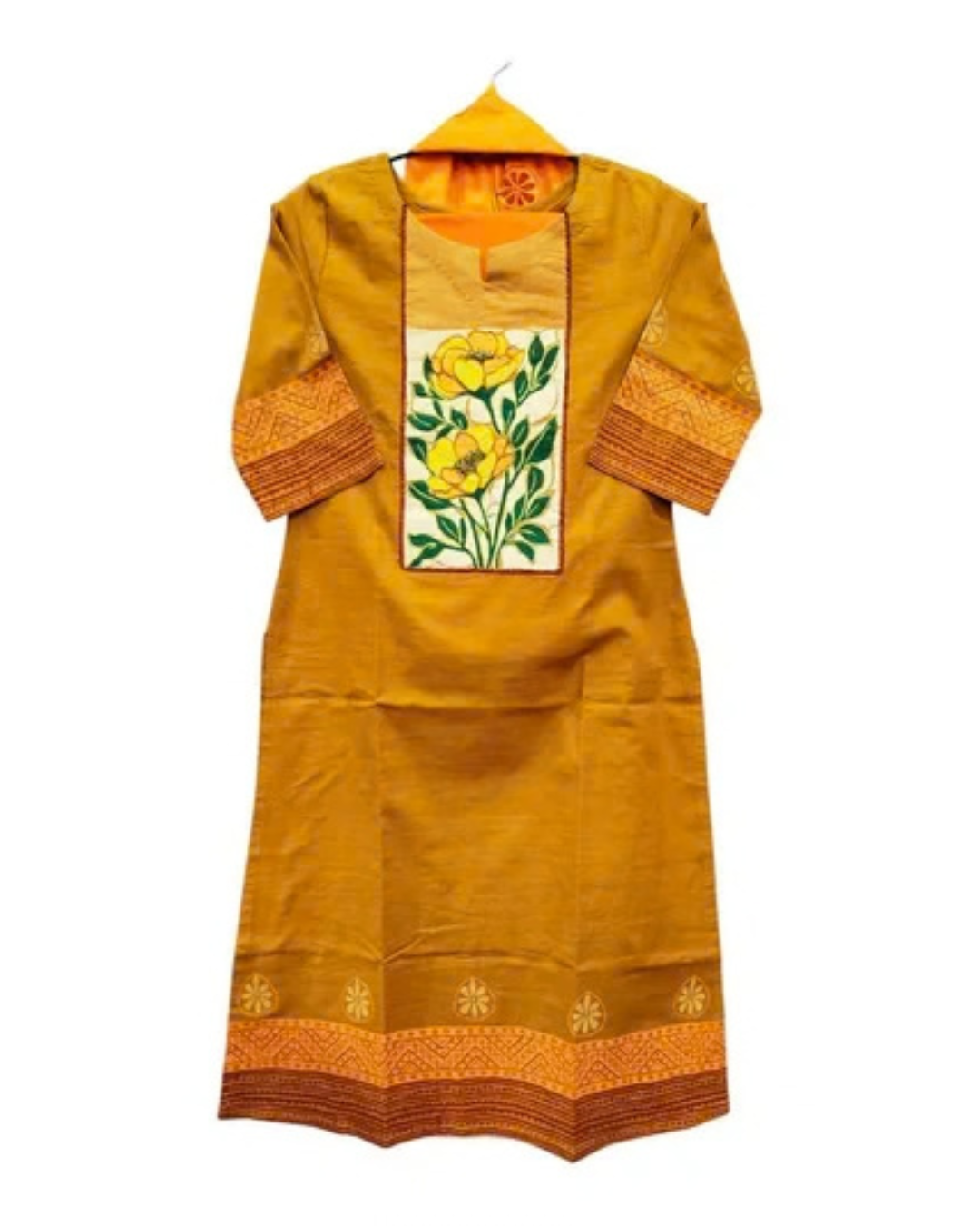Premium Mustard Heritage Floral Three-Piece