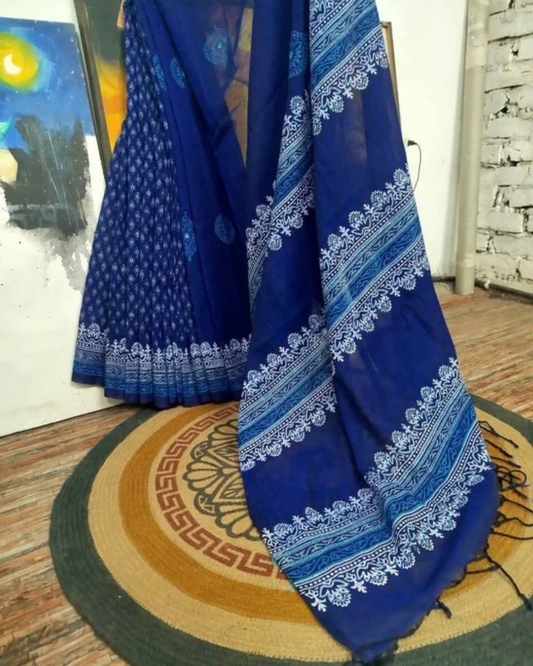 Premium Ivory Heritage Motif Shari