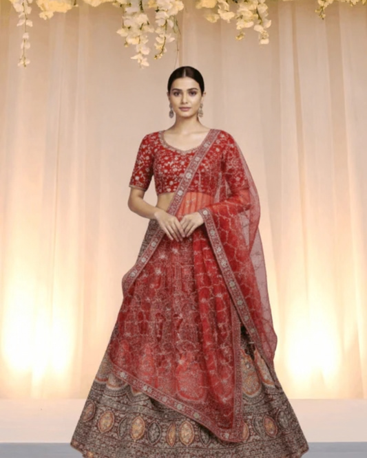 Exquisite Gujrati Heritage Lehenga for Professional Galas