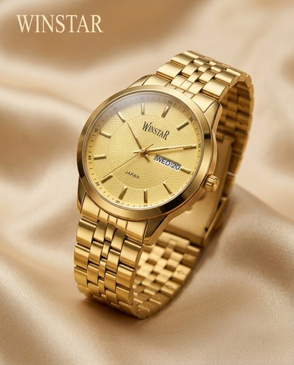 WINSTAR F5104 Men's Full Golden Stainless Steel Chain Watch
