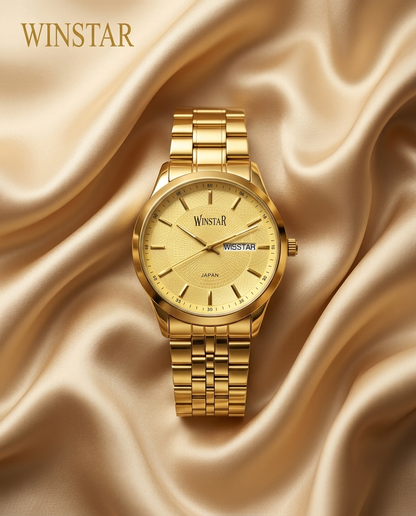 WINSTAR F5104 Men's Full Golden Stainless Steel Chain Watch