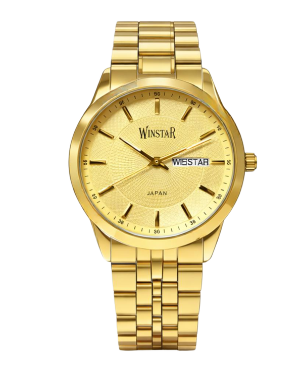 WINSTAR F5104 Men's Full Golden Stainless Steel Chain Watch