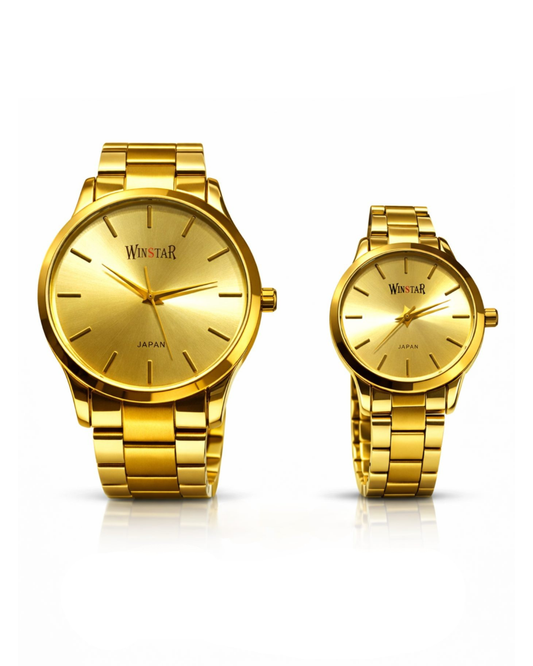 WINSTAR Japan Couple Watch Set - Elegant Stainless Steel Pair