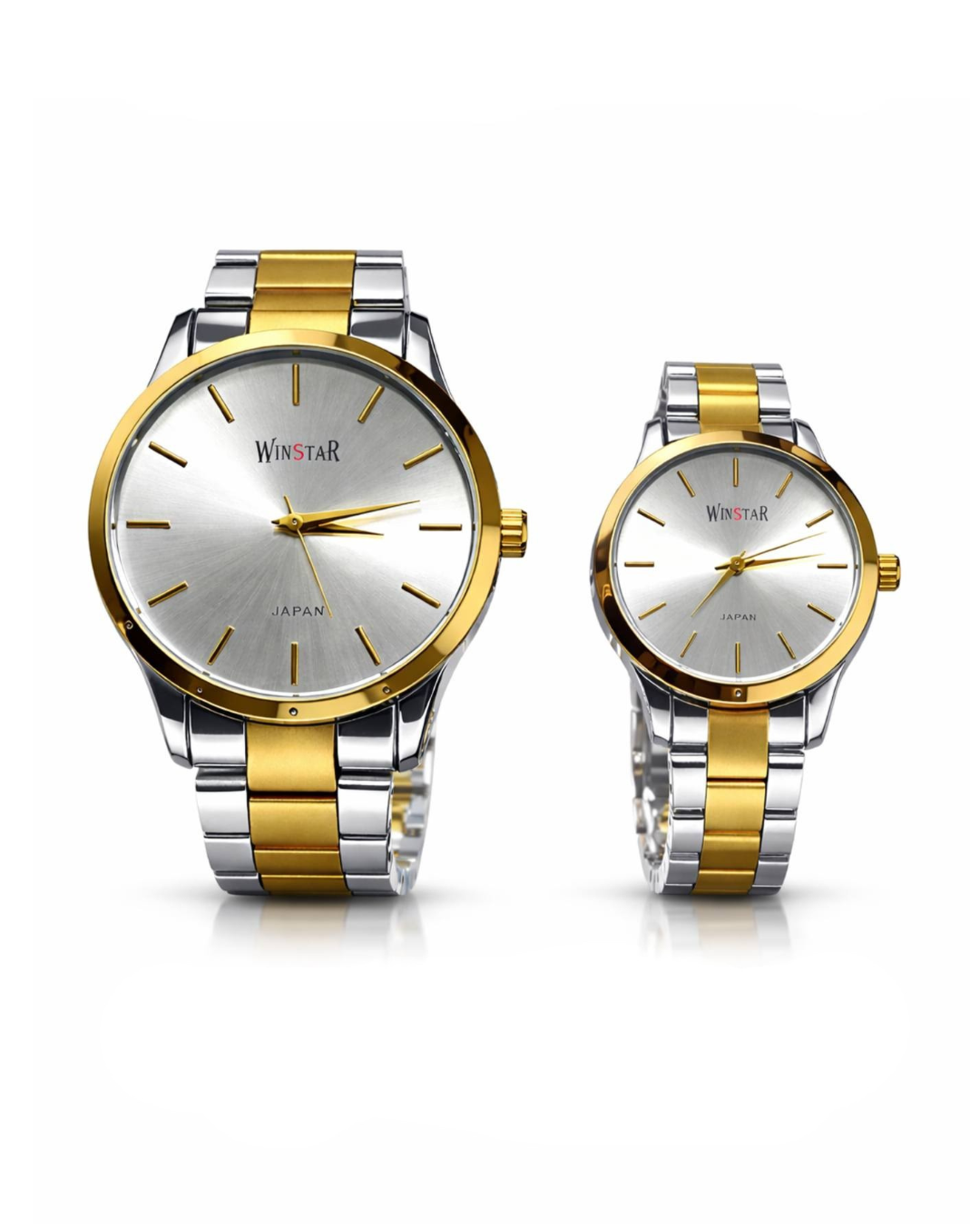 WINSTAR Japan Couple Watch Set - Elegant Stainless Steel Pair