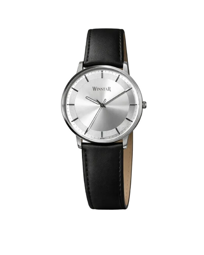 Winstar Premium Leather Strap Men's Watch - Japan Movement_Black
