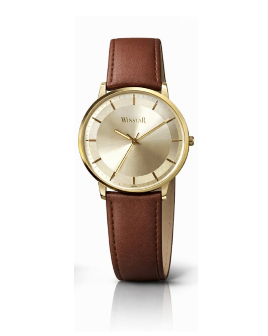 Winstar Premium Leather Strap Men's Watch - Japan Movement_Brown