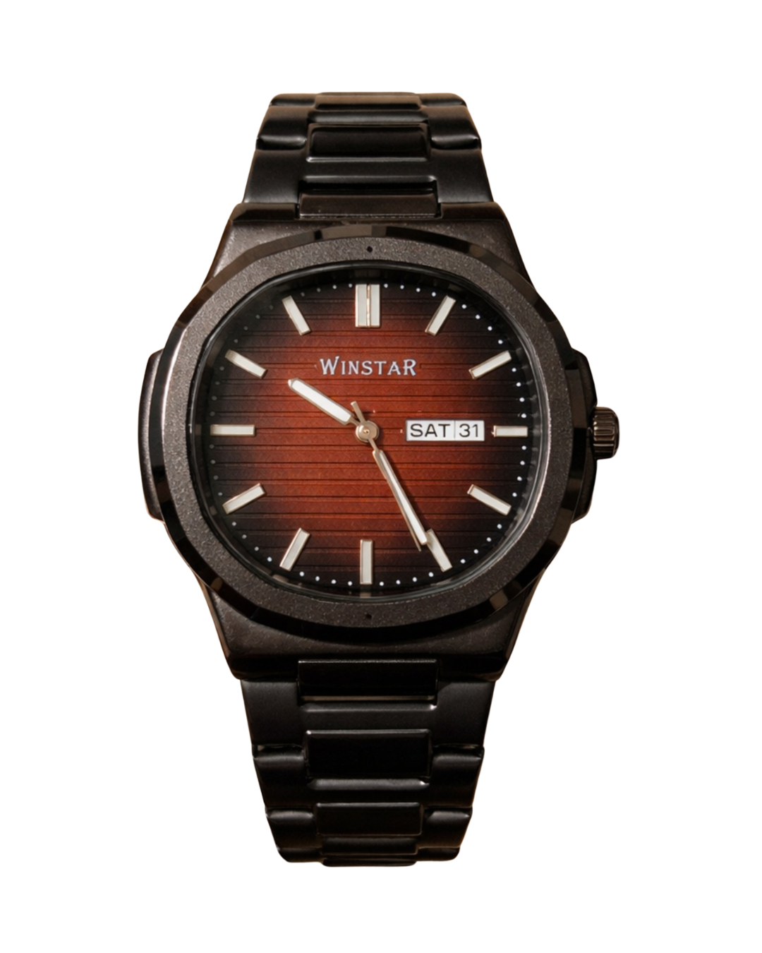 Winstar 13730 Men's Watch Redish Black Stainless Steel