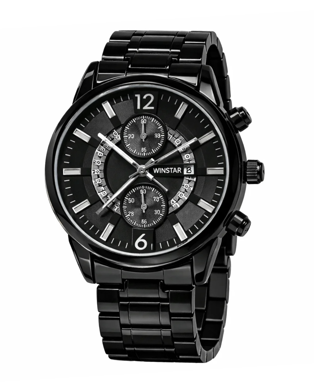 Winstar Japan 913725 All-Black Men's Stainless Steel Watch