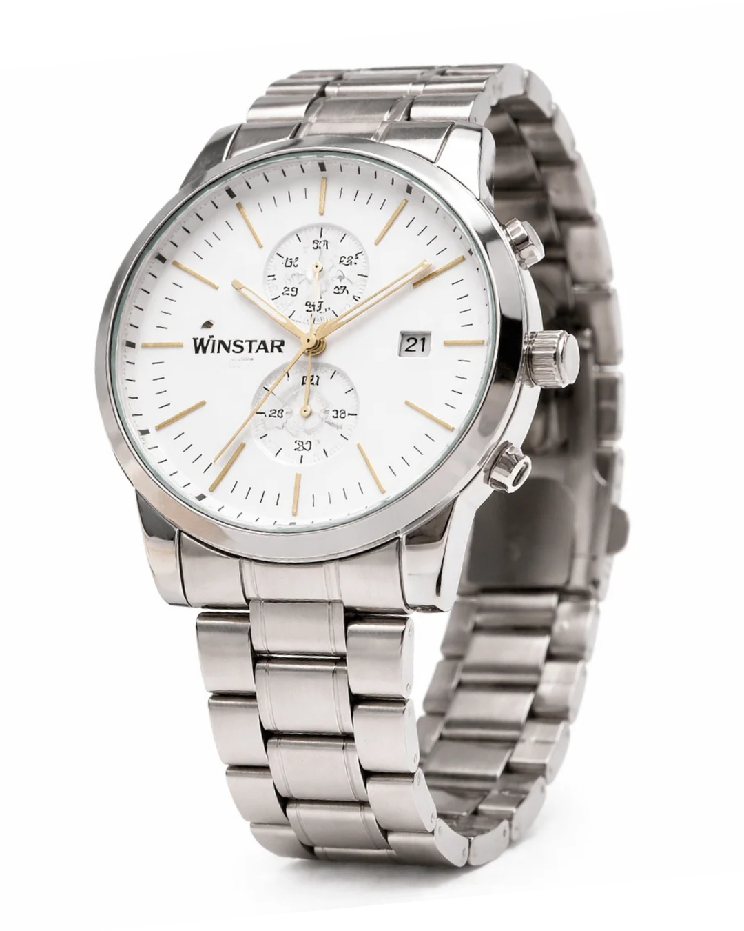 Winstar Japan 913725 Men's Stainless Steel Watch with Gold Dial