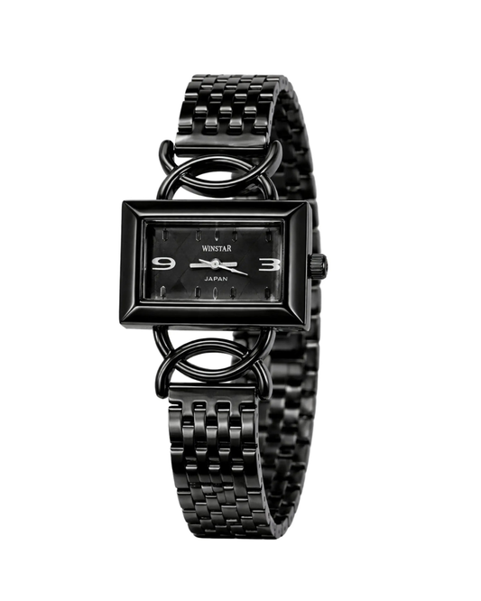Winstar Ladies 6144 Black Elegant Stainless Steel Watch