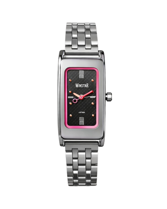 Winstar M-8555 Ladies Watch Silver Black Stainless Steel