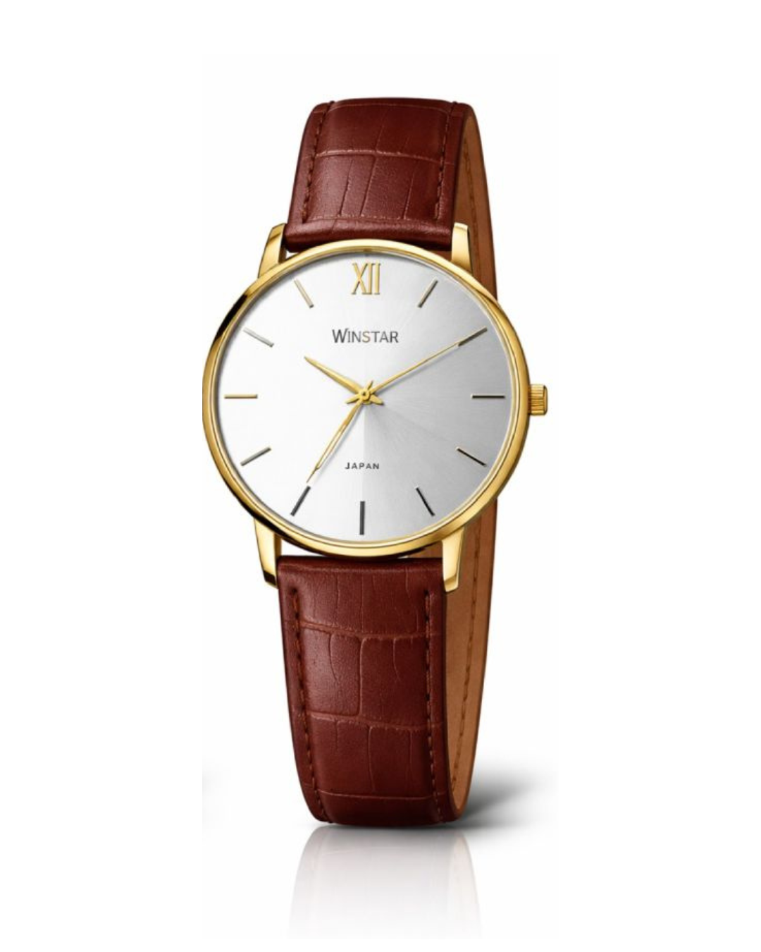 Winstar Premium IPG Plated Case Luxury Golden Brown Watch