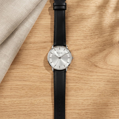 Winstar Premium Leather Strap Men's Watch - Japan Movement_Black