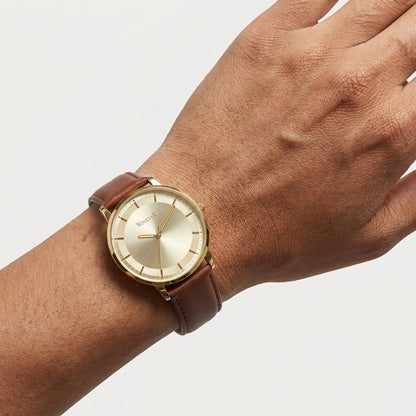 Winstar Premium Leather Strap Men's Watch - Japan Movement_Brown
