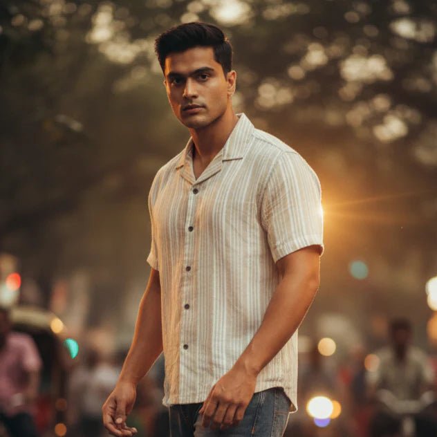 Baggy - Beige White Stripe - Bangladesh Business Club