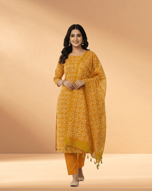 Baxi Ari & Batik Spiced Amber Luxury Embroidered Chiffon 3 - Piece - Bangladesh Business Club