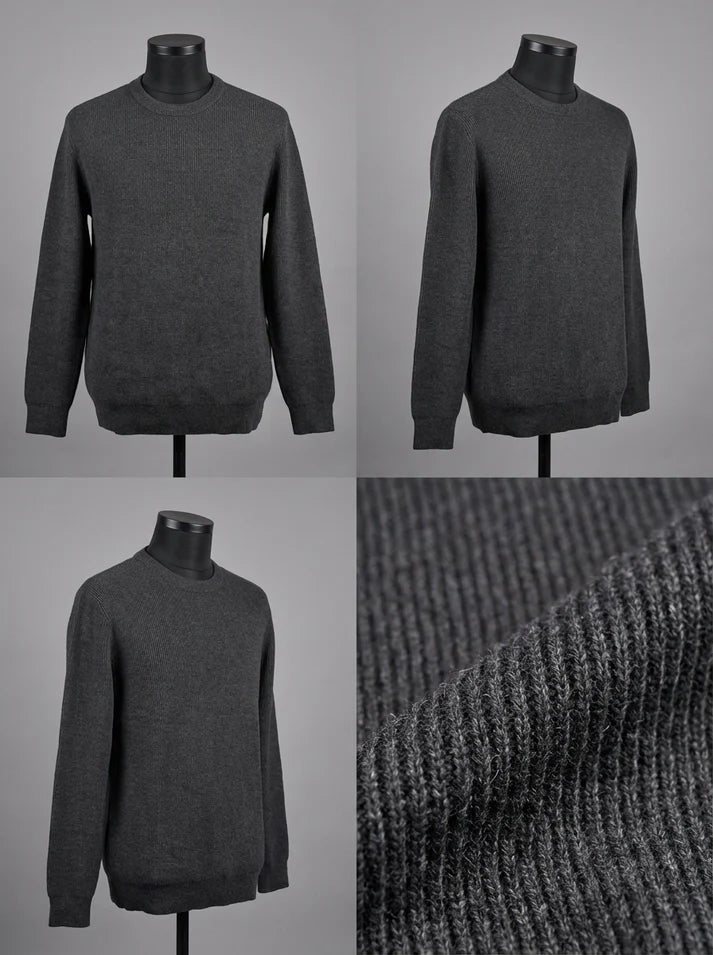 Charcoal Ribbed Round Neck - Bangladesh Business Club