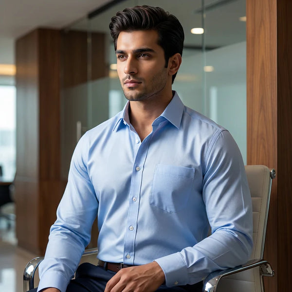 Sky Blue Regular Fit Shirt -SB4