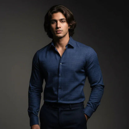 Dark Blue Check Shirt - SB5 - Bangladesh Business Club