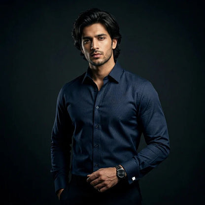 Dark Solid Blue Shirt - B7 - Bangladesh Business Club