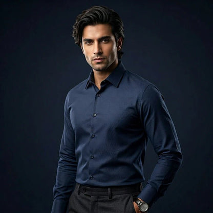 Dark Solid Blue Shirt - B7 - Bangladesh Business Club