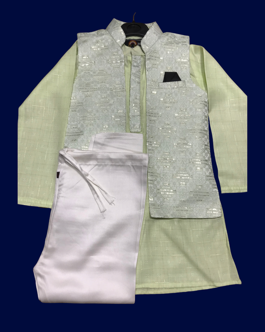 Boys' Premium Designer Panjabi Koti 3-Piece Set