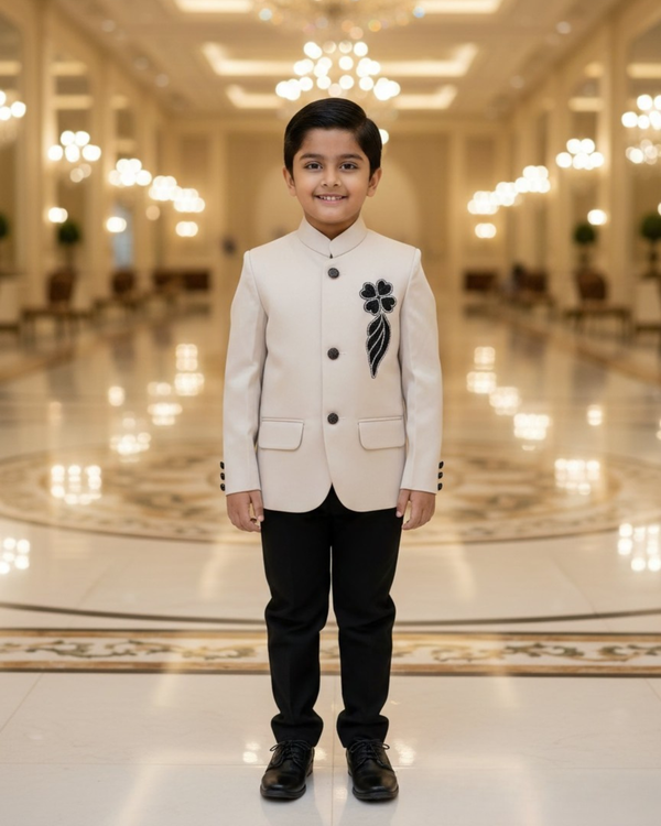 Boys' Luxury Champagne Birch Indo-Western Sherwani (Sizes 16-20)