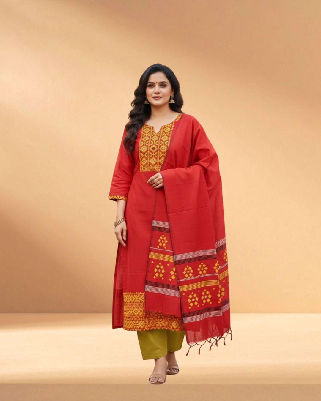 Jamdani Harvest Gold Luxury Woven 3-Piece