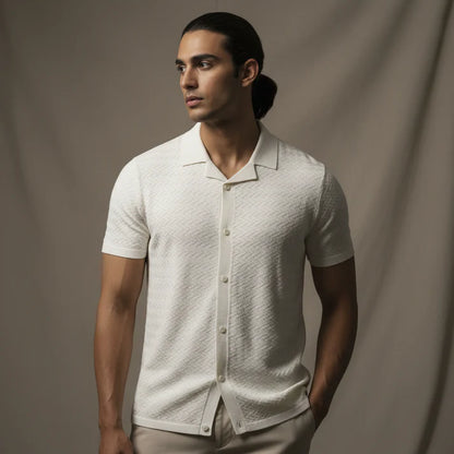 Creamy ZIG ZAG - KNITTED TEXTURE Cuban