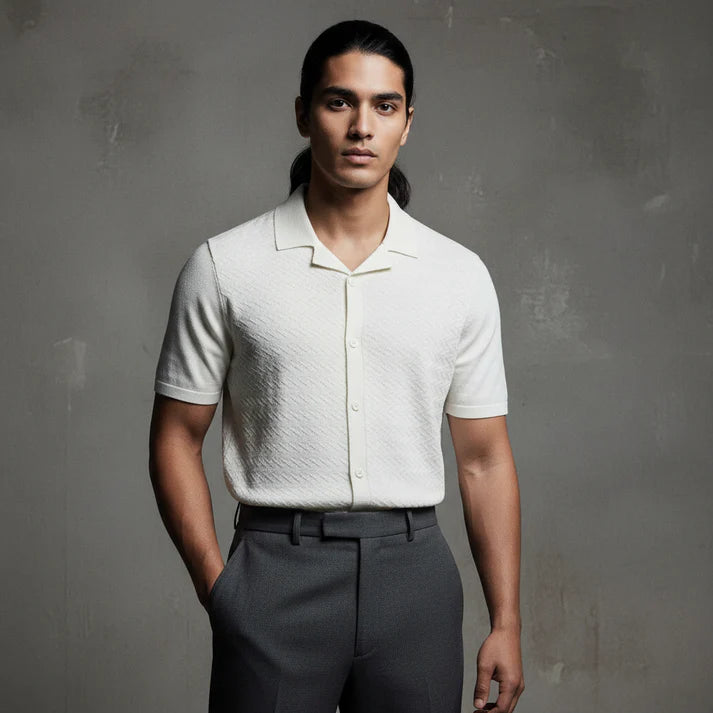 Creamy ZIG ZAG - KNITTED TEXTURE Cuban