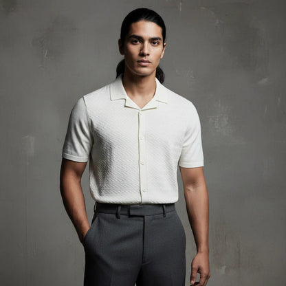 Creamy ZIG ZAG - KNITTED TEXTURE Cuban