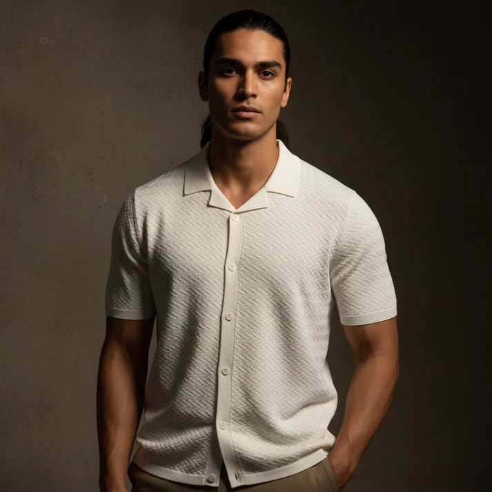 Creamy ZIG ZAG - KNITTED TEXTURE Cuban