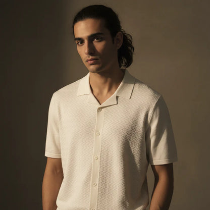Creamy ZIG ZAG - KNITTED TEXTURE Cuban