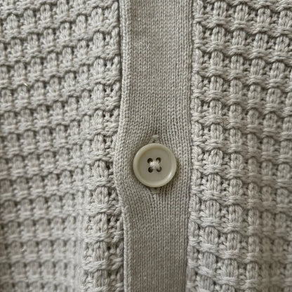 Stone Relaxed Textured Knit Bowling Shirt
