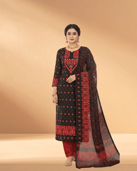 Jamdani Obsidian Earth Luxury Woven 3 - Piece - Bangladesh Business Club