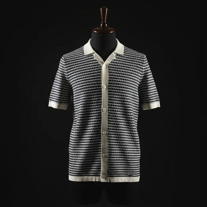 Knitted Cuban Black & White Stripe - Bangladesh Business Club