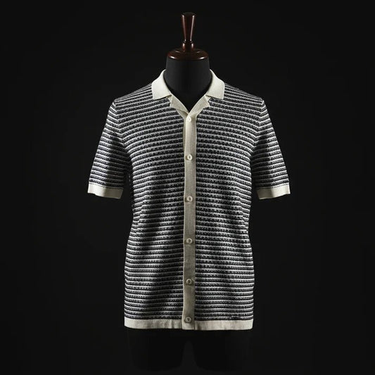 Knitted Cuban Black & White Stripe - Bangladesh Business Club