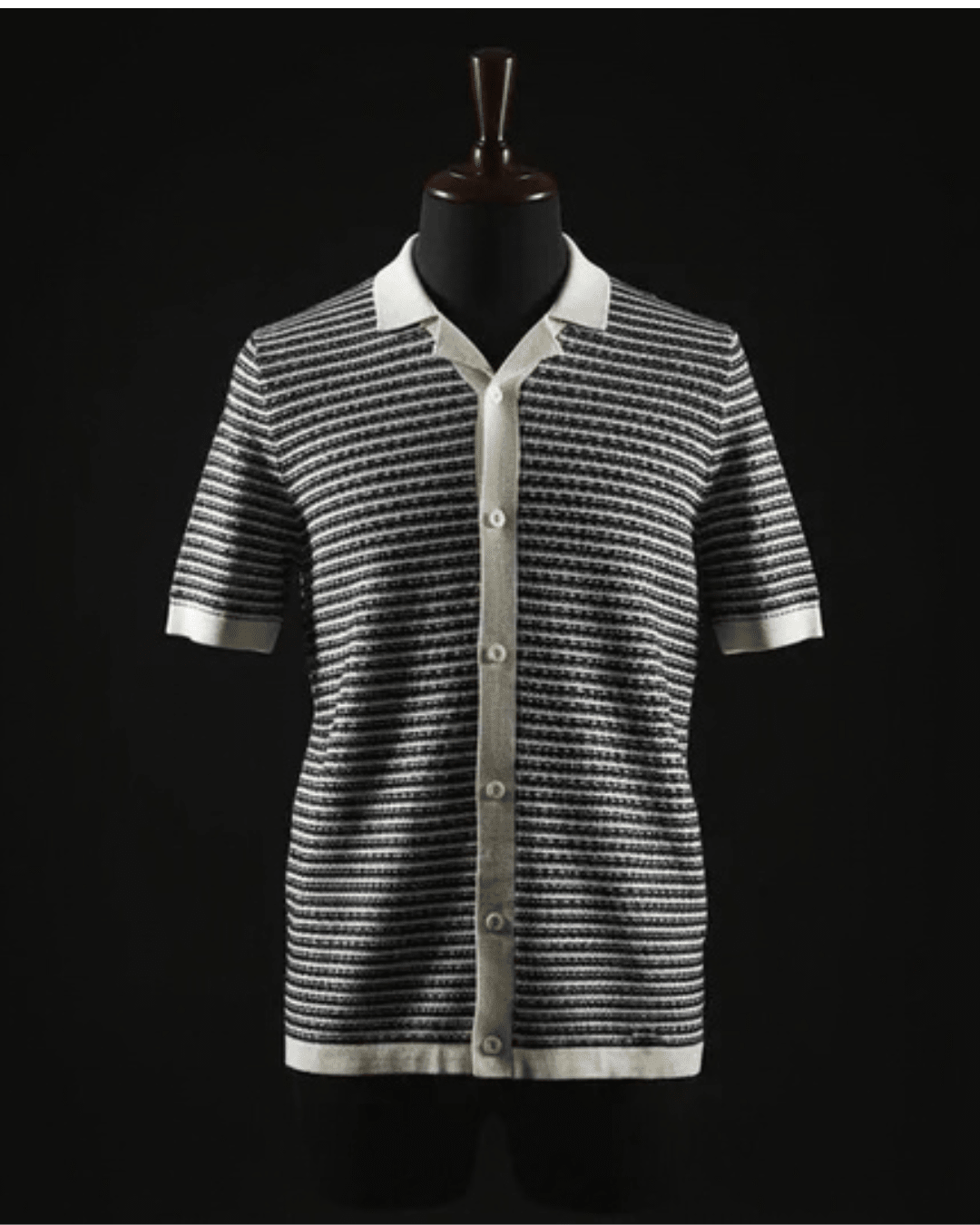 Knitted Cuban Black & White Stripe - Bangladesh Business Club
