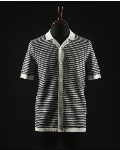 Knitted Cuban Black & White Stripe - Bangladesh Business Club