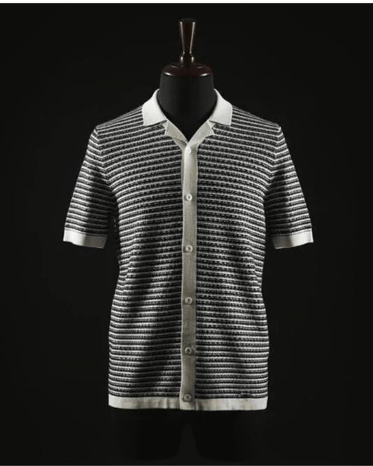 Knitted Cuban Black & White Stripe - Bangladesh Business Club