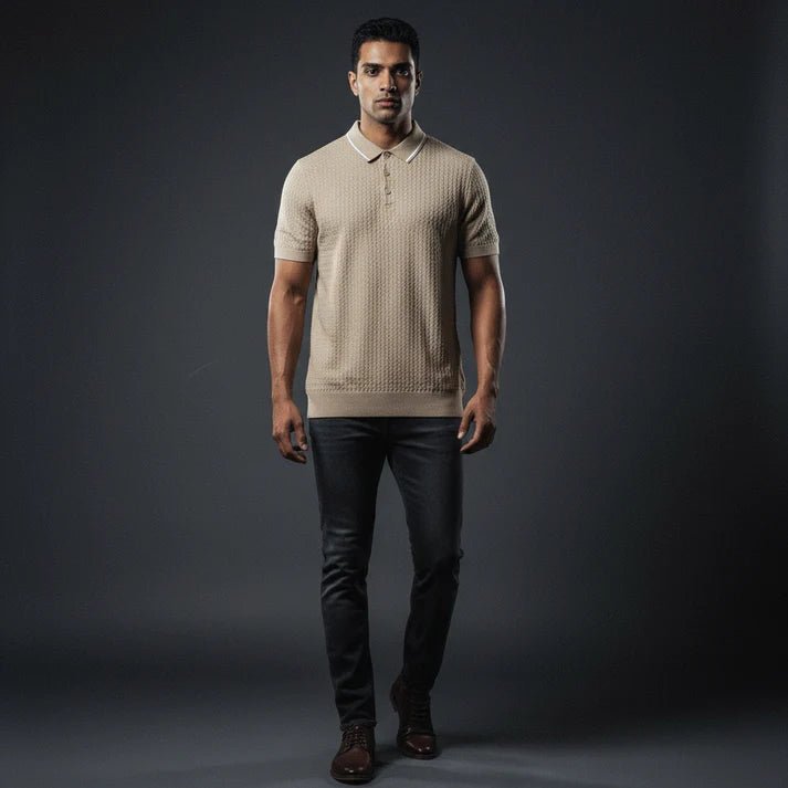 Polo - Biege with a white line on collar - Bangladesh Business Club