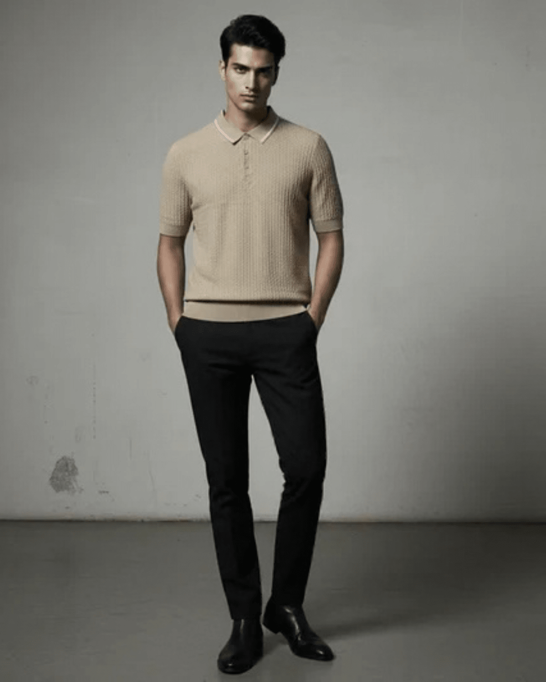 Polo - Biege with a white line on collar - Bangladesh Business Club