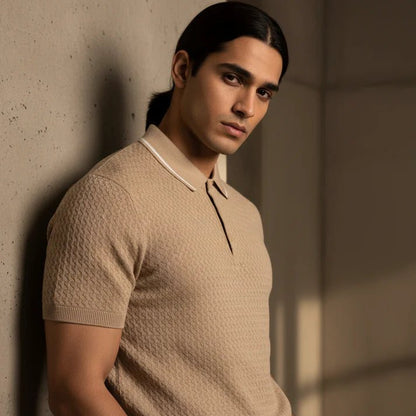 Polo - Biege with a white line on collar - Bangladesh Business Club